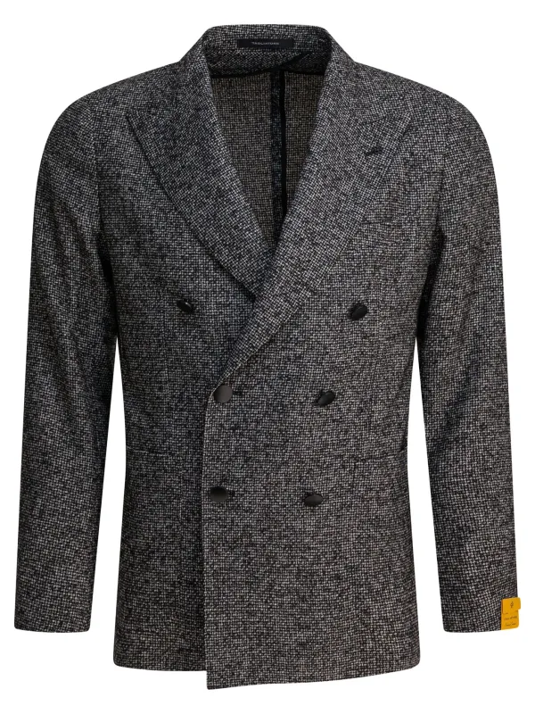 Wool Blazer Jackets And Coats Grey made by Tagliatore