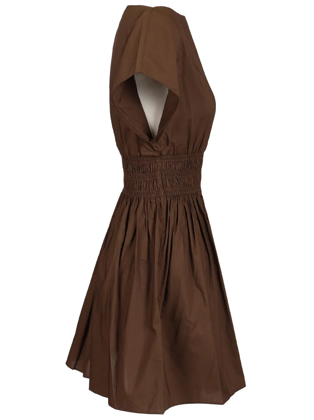 Shirred Waist Mini Dress Dresses Brown sold by Wanan Luxury product image thumbnail 3