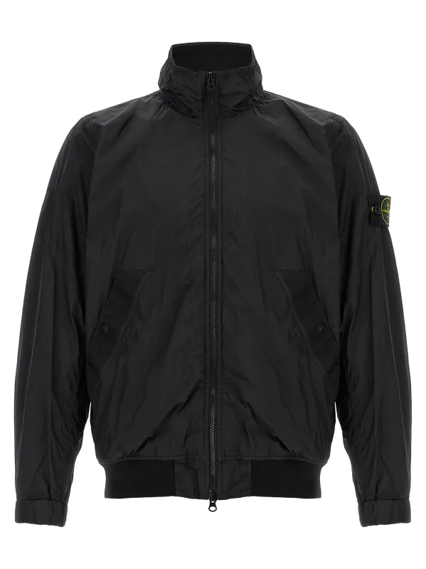 4100111 Puffer Jackets Black made by Stone Island