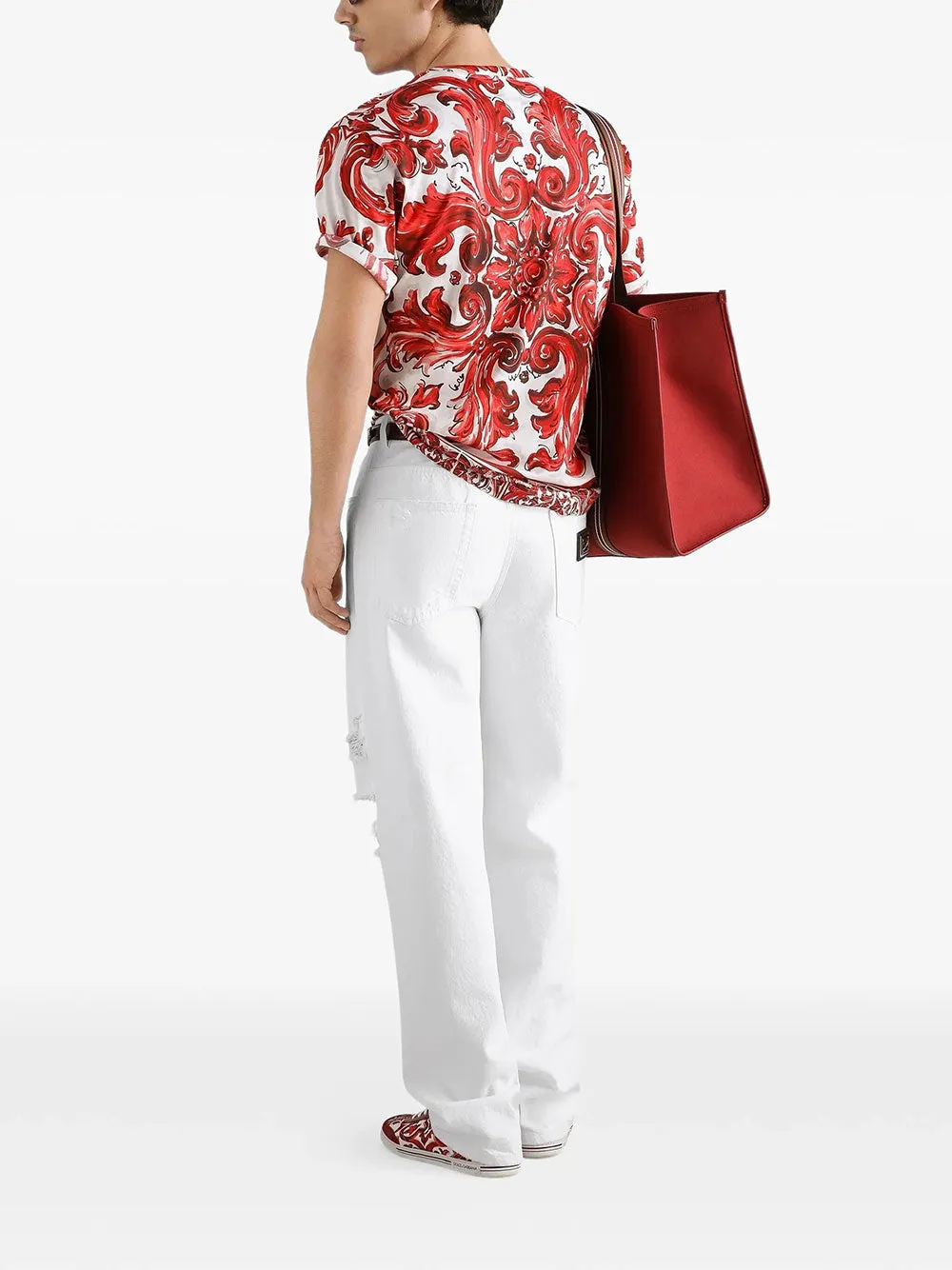 Majolica-Print Cotton T-Shirt sold by Wanan Luxury product image thumbnail 3