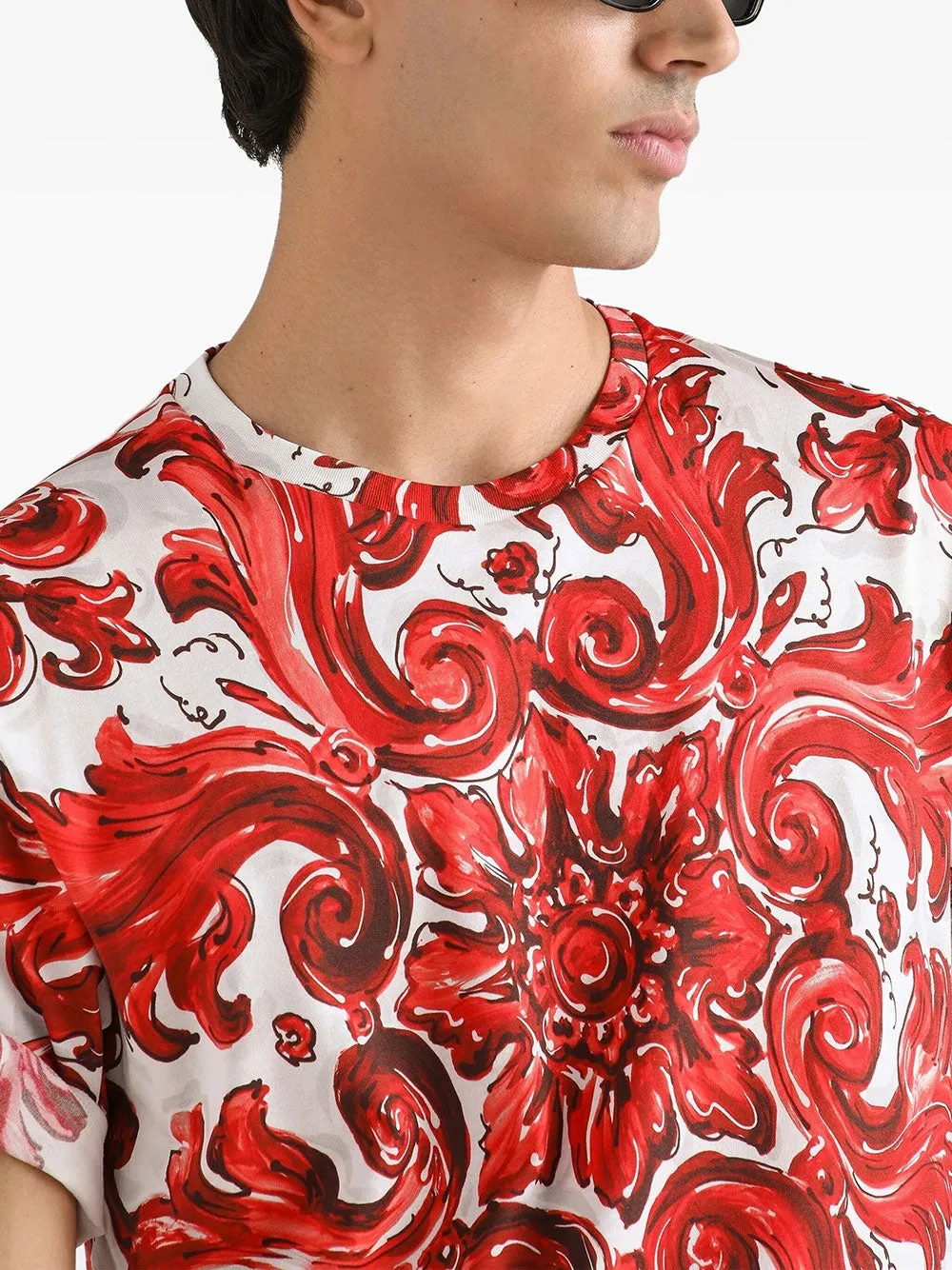 Majolica-Print Cotton T-Shirt sold by Wanan Luxury product image thumbnail 4