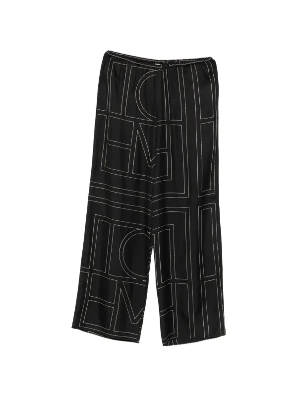 Monogram Silk Pajama Trousers made by Toteme