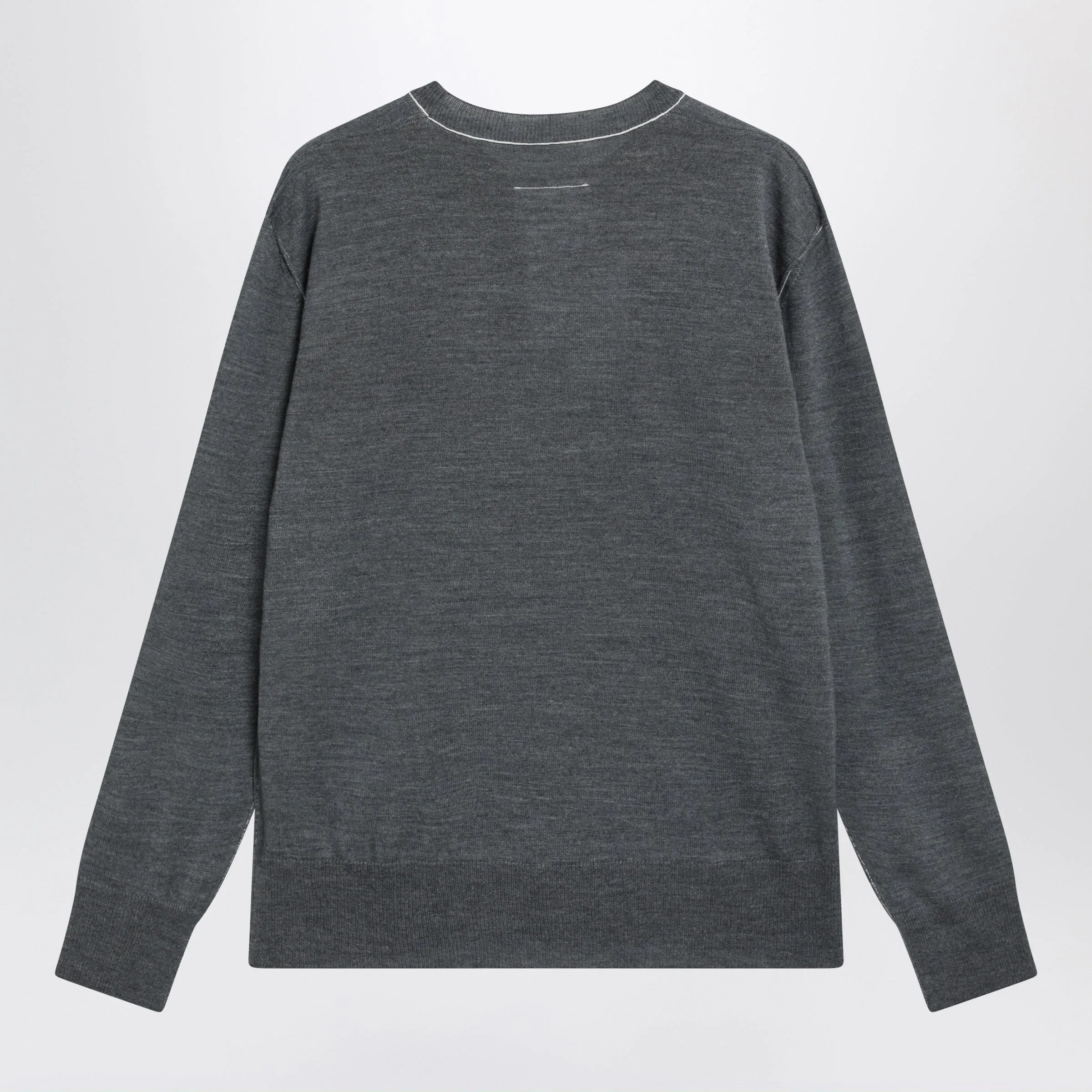 Grey Wool Sweater With Numeric Logo sold by Wanan Luxury product image thumbnail 2