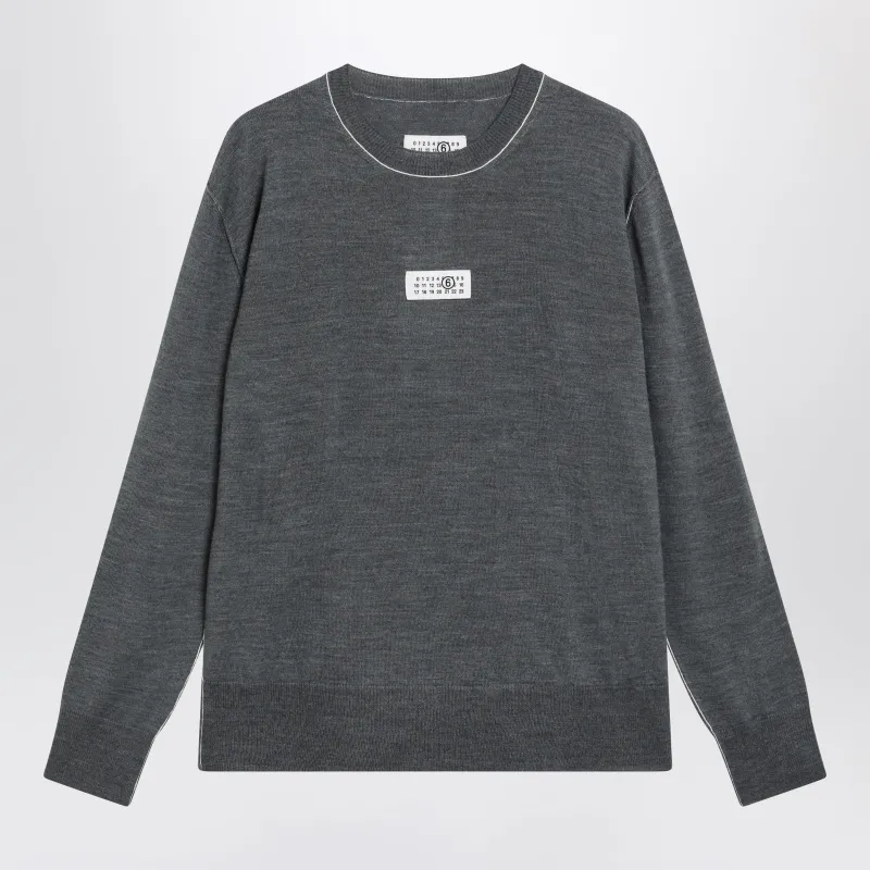 Grey Wool Sweater With Numeric Logo made by Maison Margiela