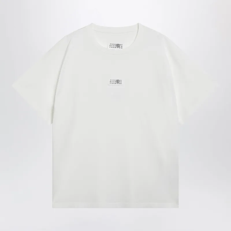 White Cotton T-Shirt With Numeric Logo made by Maison Margiela