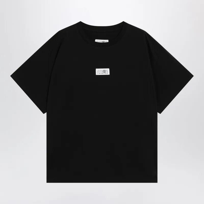 Black Cotton T-Shirt With Numeric Logo made by Maison Margiela