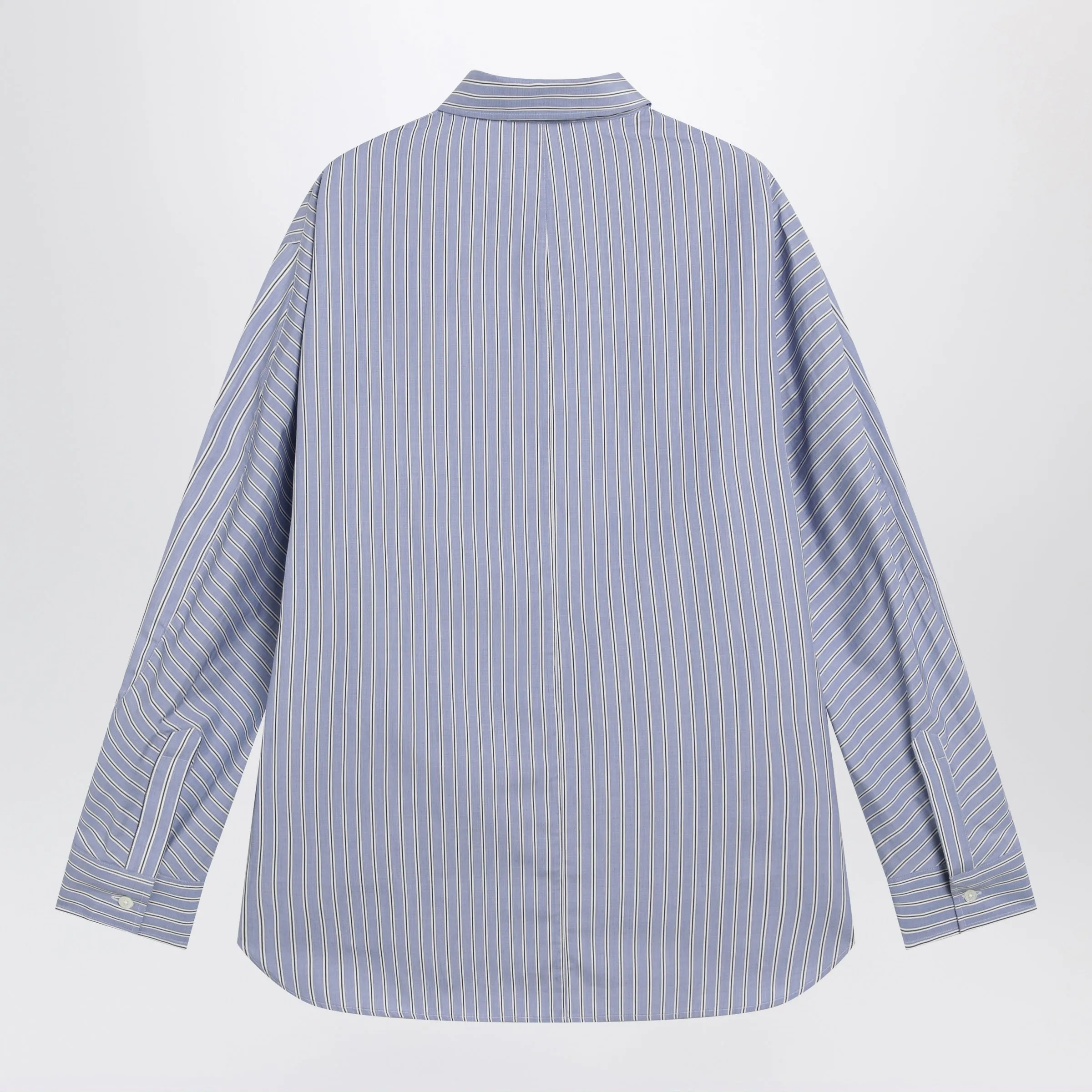 White/Blue Striped Poplin Shirt sold by Wanan Luxury product image thumbnail 2
