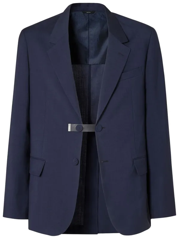 Wool Canvas Single-Breasted Blazer made by Fendi