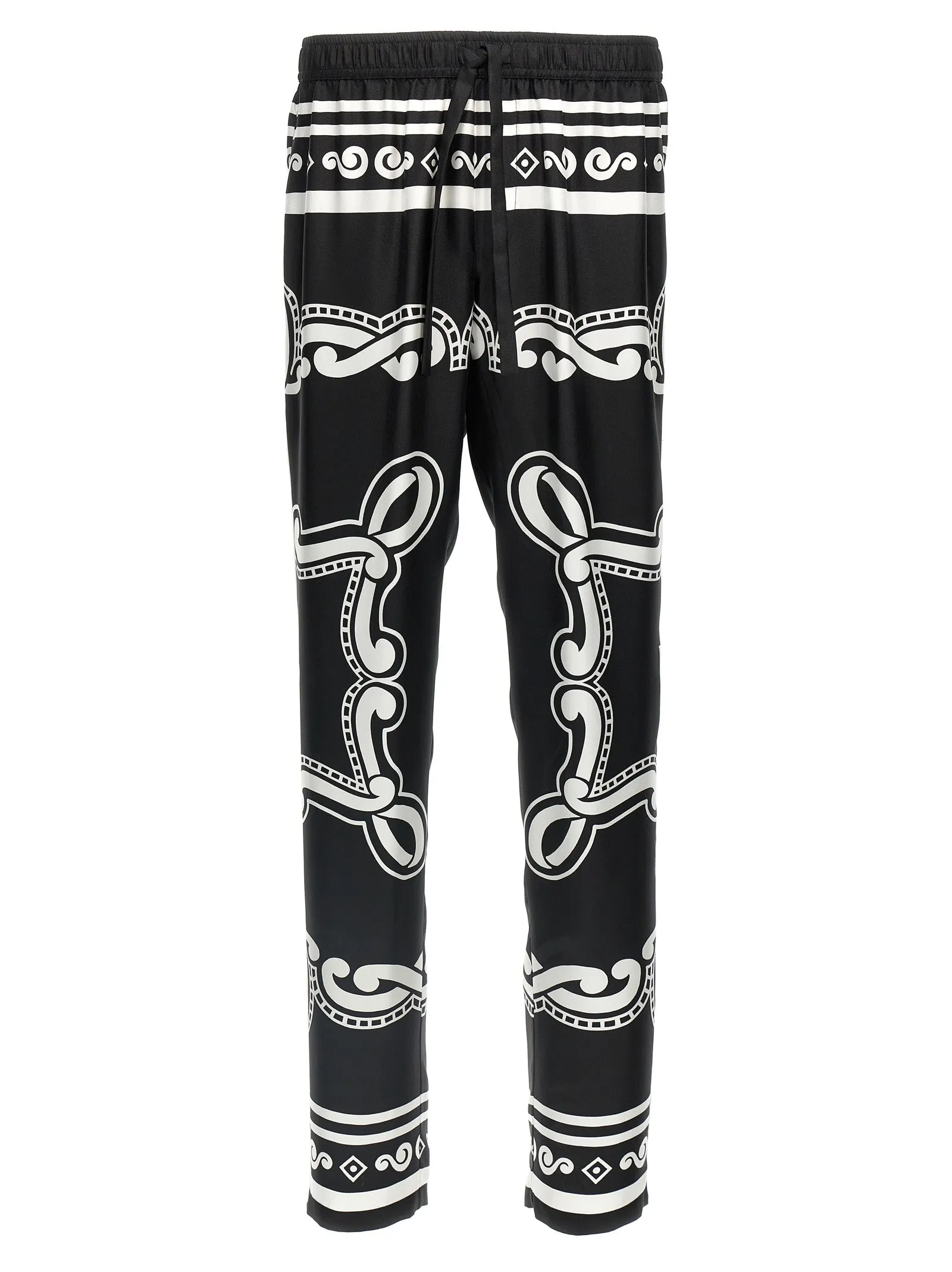Silk Pants White/Black sold by Wanan Luxury