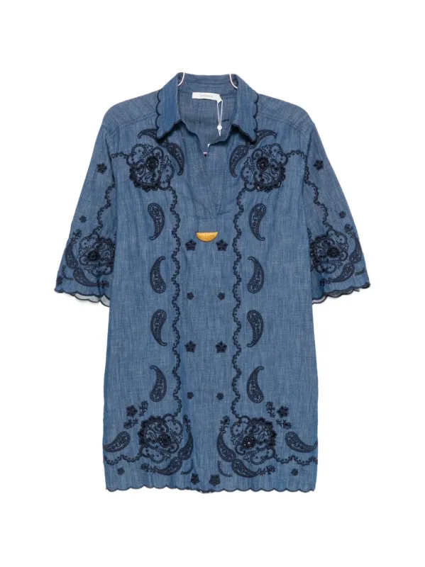 Aster Denim Mini Dress made by Zimmermann