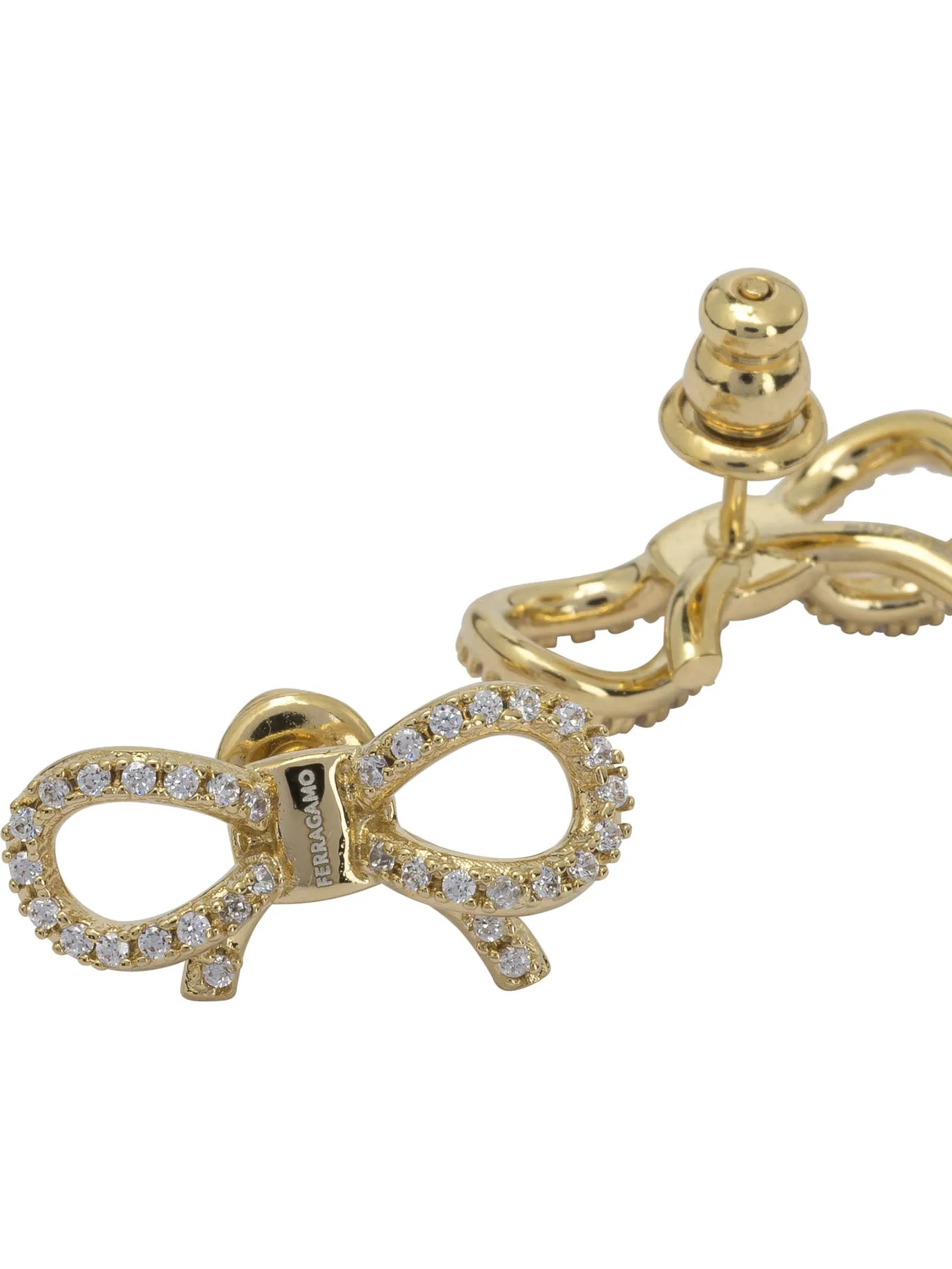 Bow Earrings With Rhinestones Jewels Gold sold by Wanan Luxury product image thumbnail 2