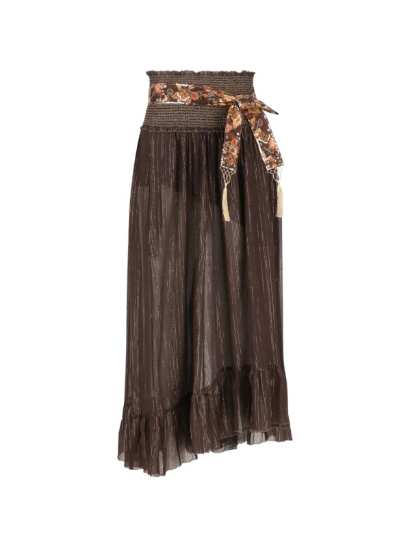 Aster Cotton And Silk Midi Skirt made by Zimmermann