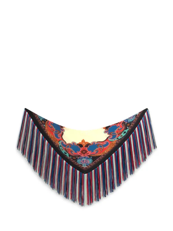 Square Foulard 90x90 With Fringes Scarves And Foulards Multicolor made by Etro