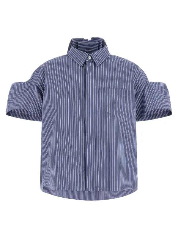 Striped Shirt Shirt And Blouse Blue made by Sacai