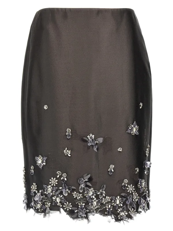 Jewel Skirt Gray made by Prada