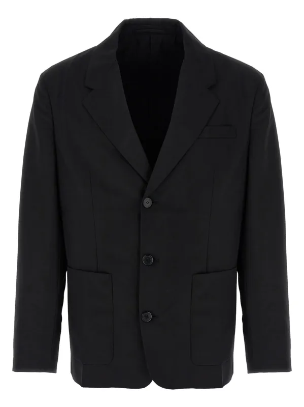 Single-Breasted Blazer Black made by Prada