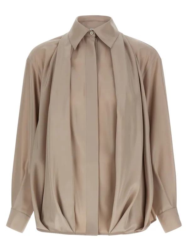 Silk Draped Shirt Shirt And Blouse Pink made by Loewe