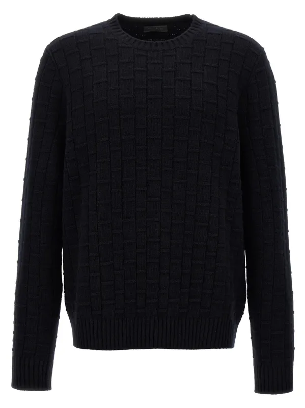 Crewneck Sweater Sweaters And Cardigans Blue made by Prada