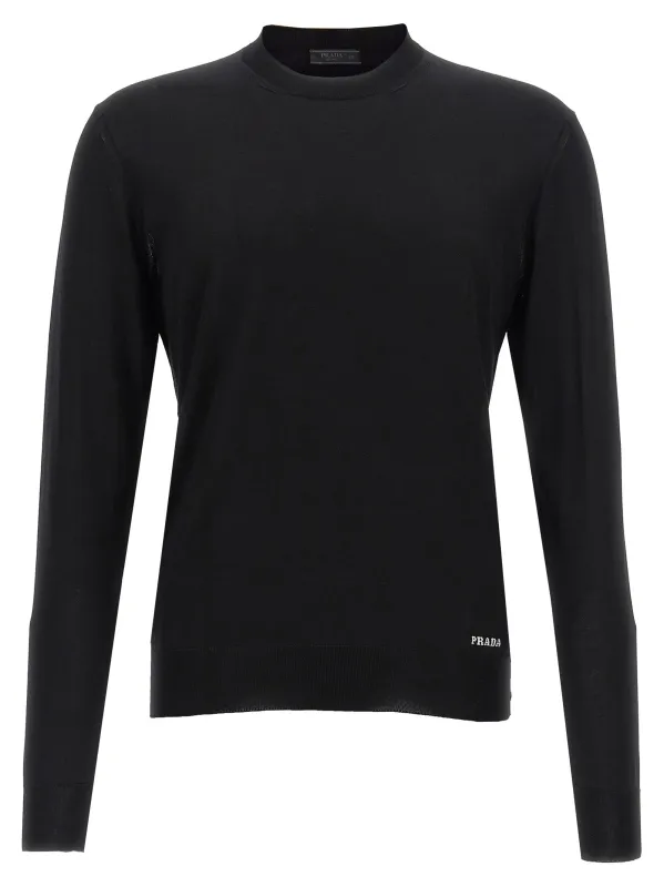 Silk Sweater Sweaters And Cardigans Black made by Prada