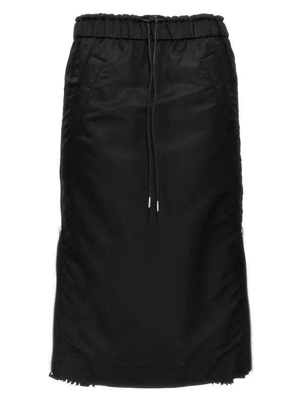 Pleated Insert Skirt Skirts Black made by Sacai