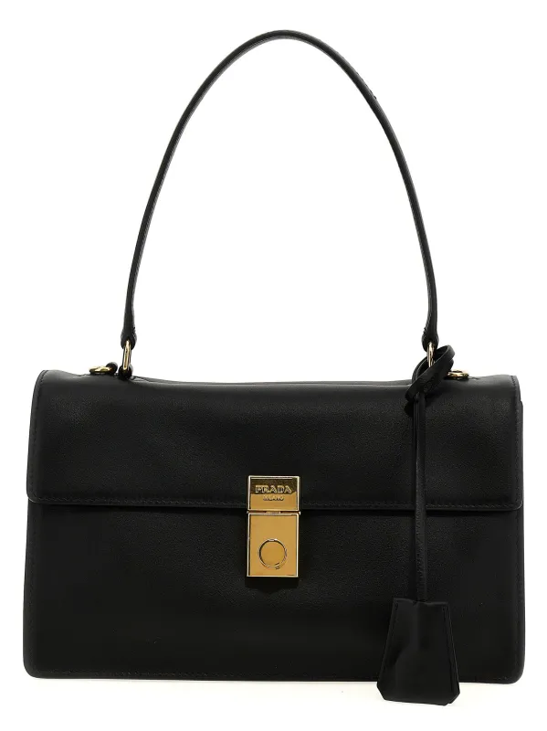 Prada Soft Sound Shoulder Bags Black made by Prada
