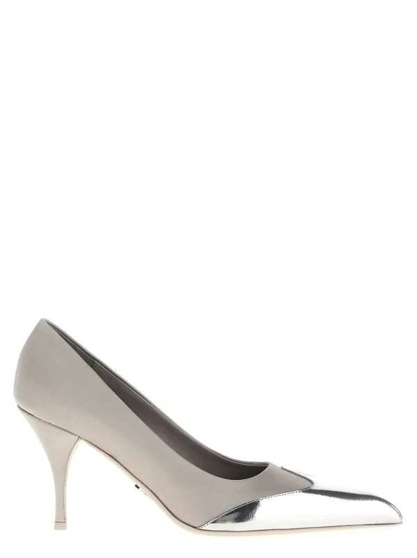 Satin Pumps Silver made by Prada