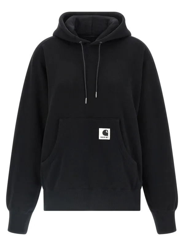 Sacai X Carhartt Wip Capsule Hoodie Sweatshirt Black made by Sacai