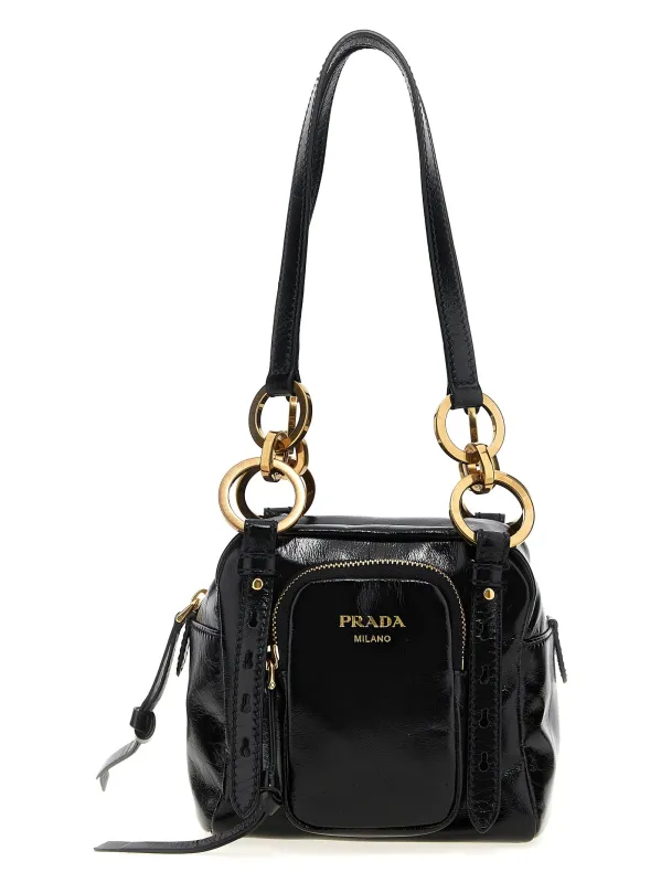 Dangle Hand Bags Black made by Prada