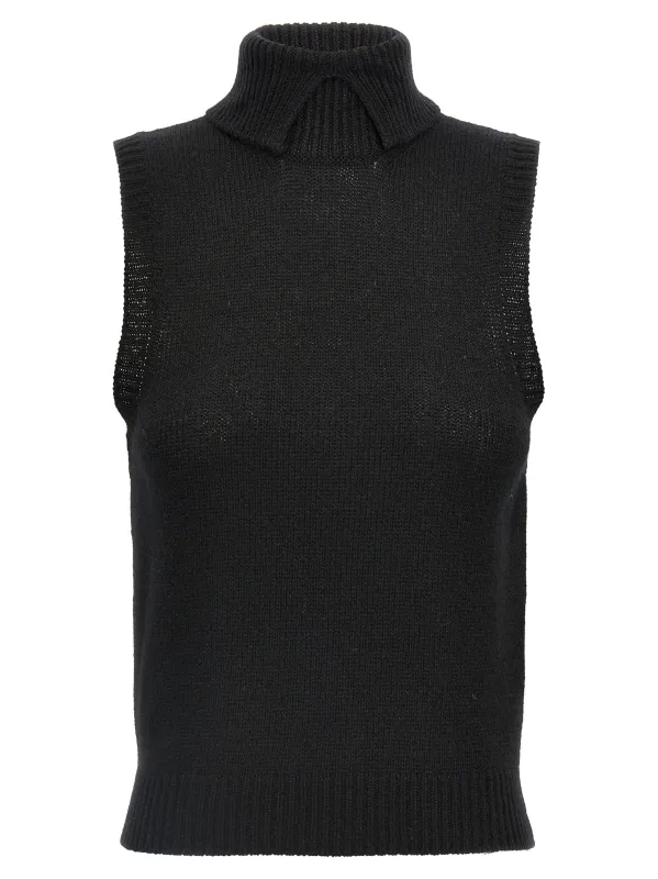 Cashmere Vest Gilet Black made by Prada