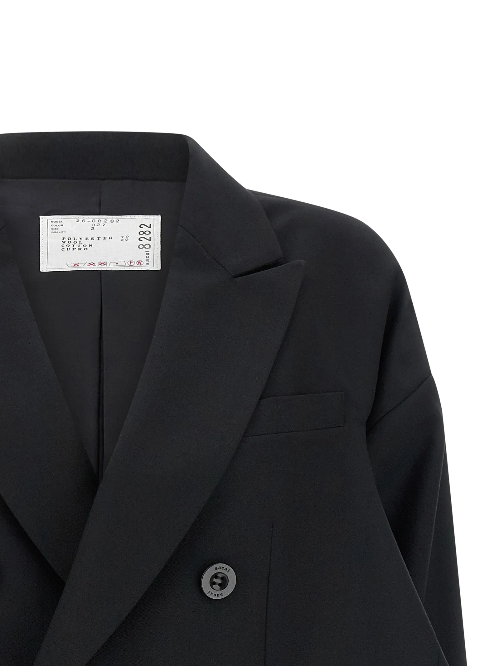Denim Insert Blazer Blazers Black sold by Wanan Luxury product image thumbnail 3