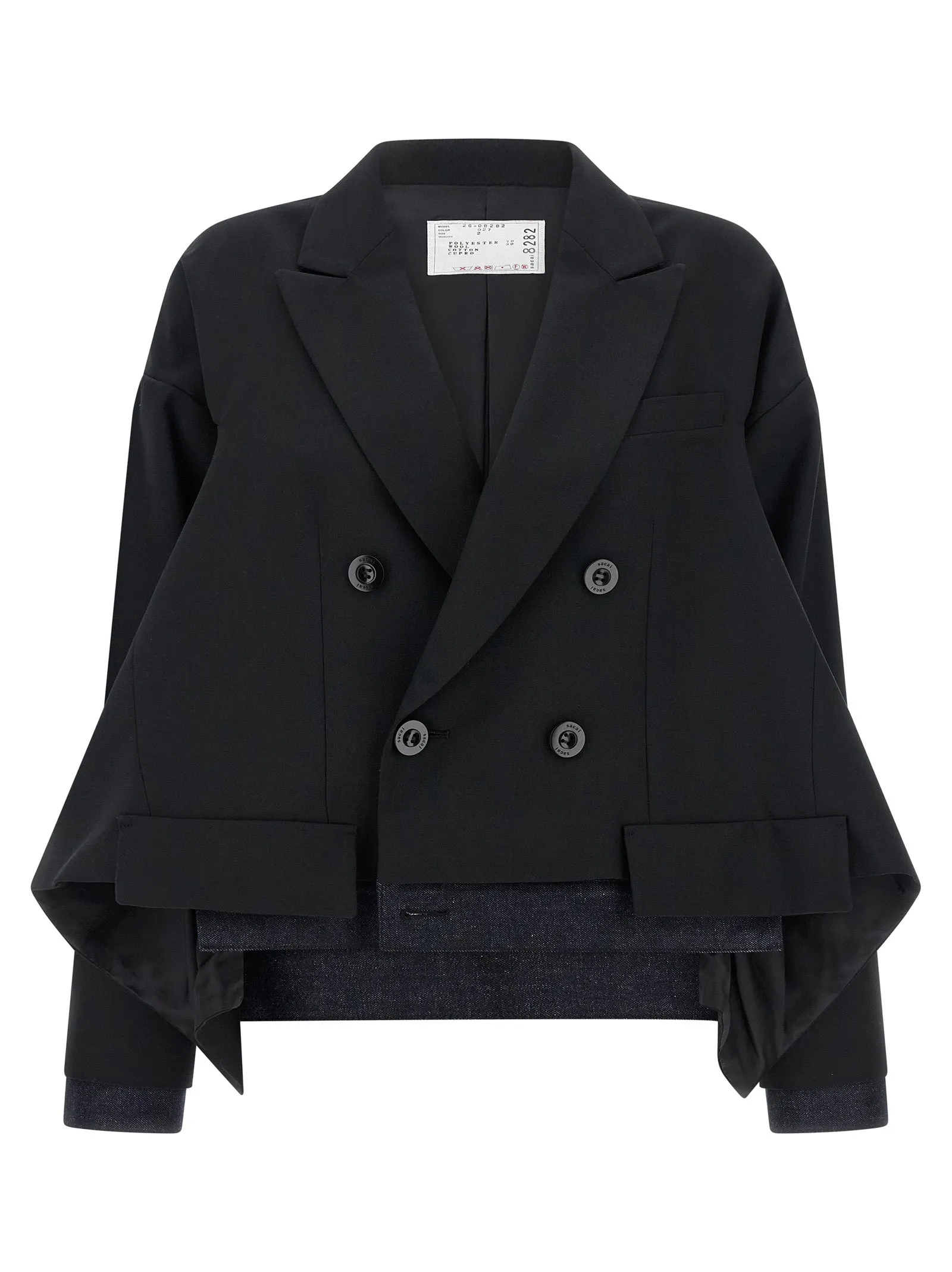 Denim Insert Blazer Blazers Black sold by Wanan Luxury