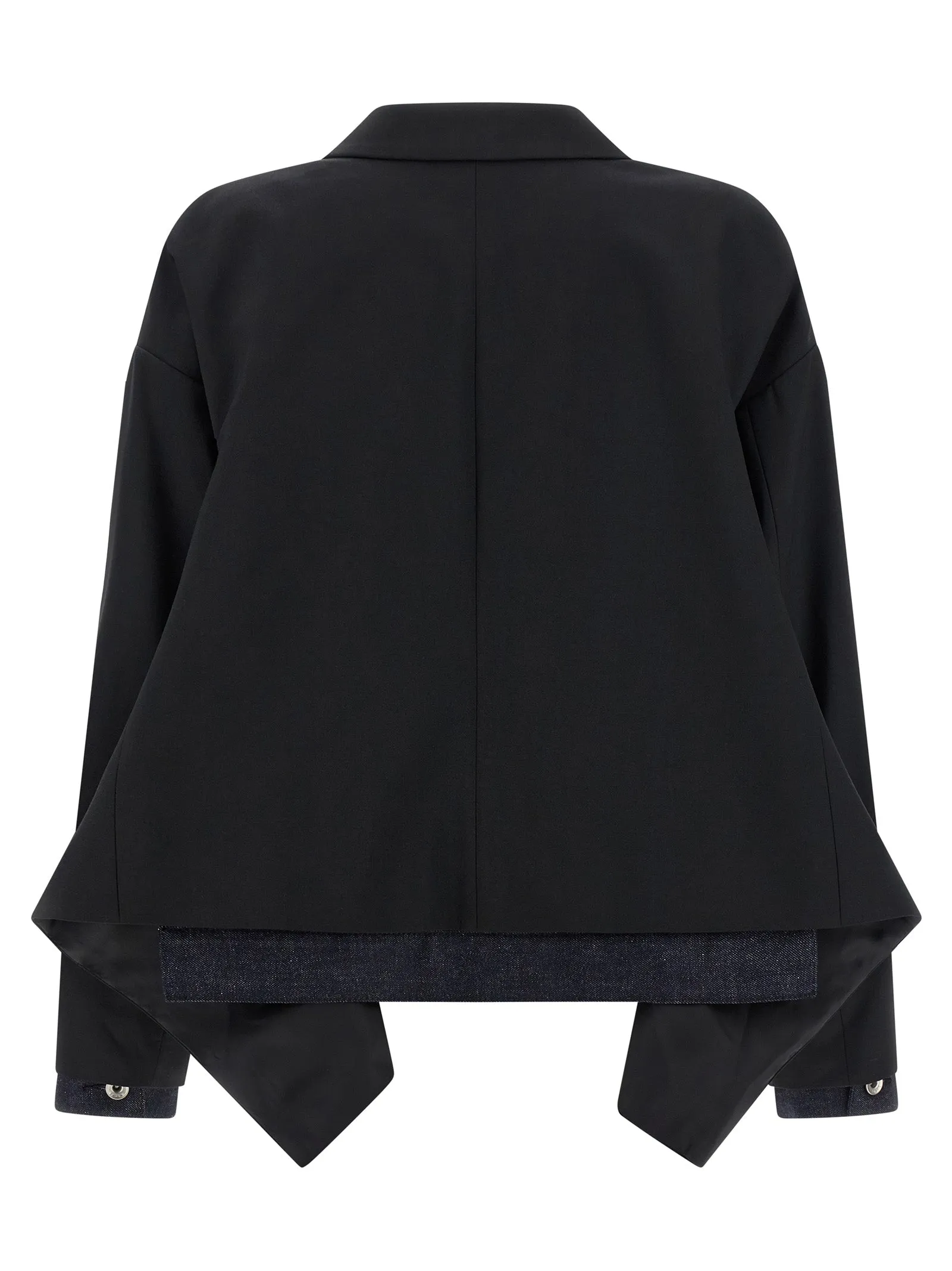 Denim Insert Blazer Blazers Black sold by Wanan Luxury product image thumbnail 2