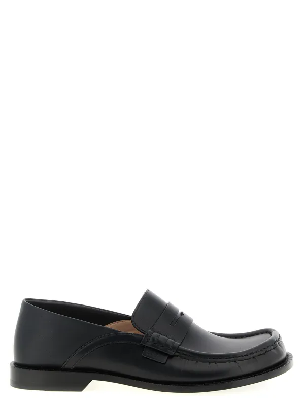 Campo Flap Back Loafers Black made by Loewe