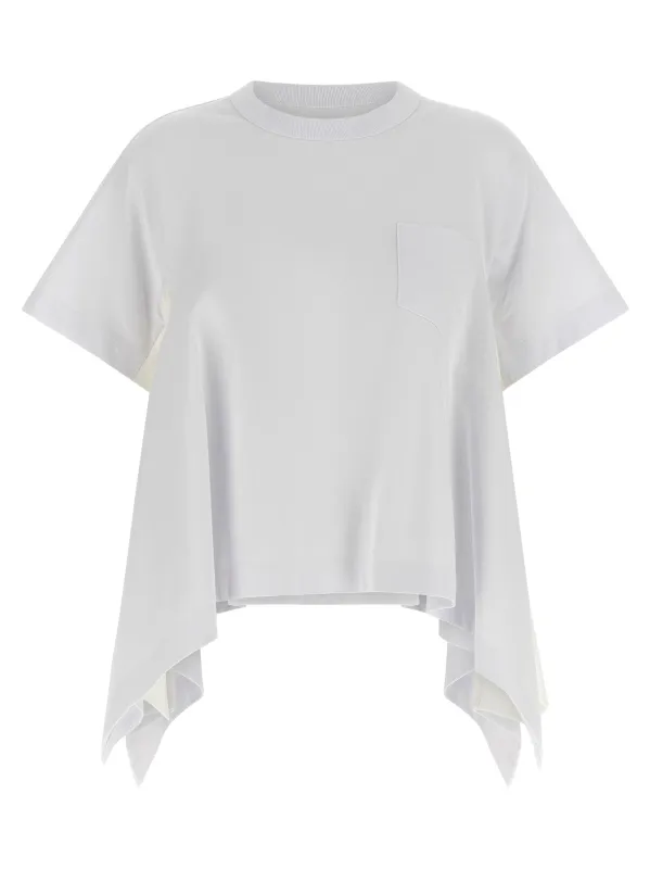 Denim Insert T-Shirt White made by Sacai