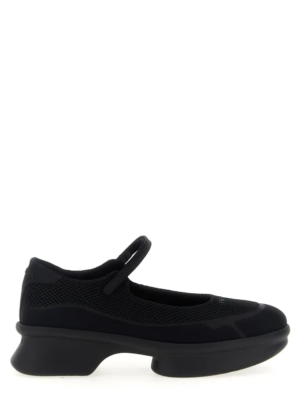 Mesh Ballet Flats Flat Shoes Black made by Prada