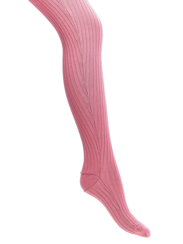 Ribbed Tights Socks Pink made by Prada