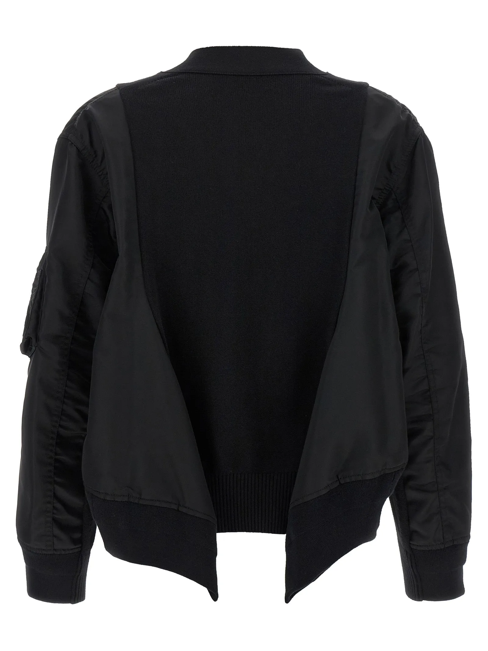 Nylon Insert Cardigan Sweaters And Cardigans Black sold by Wanan Luxury product image thumbnail 2