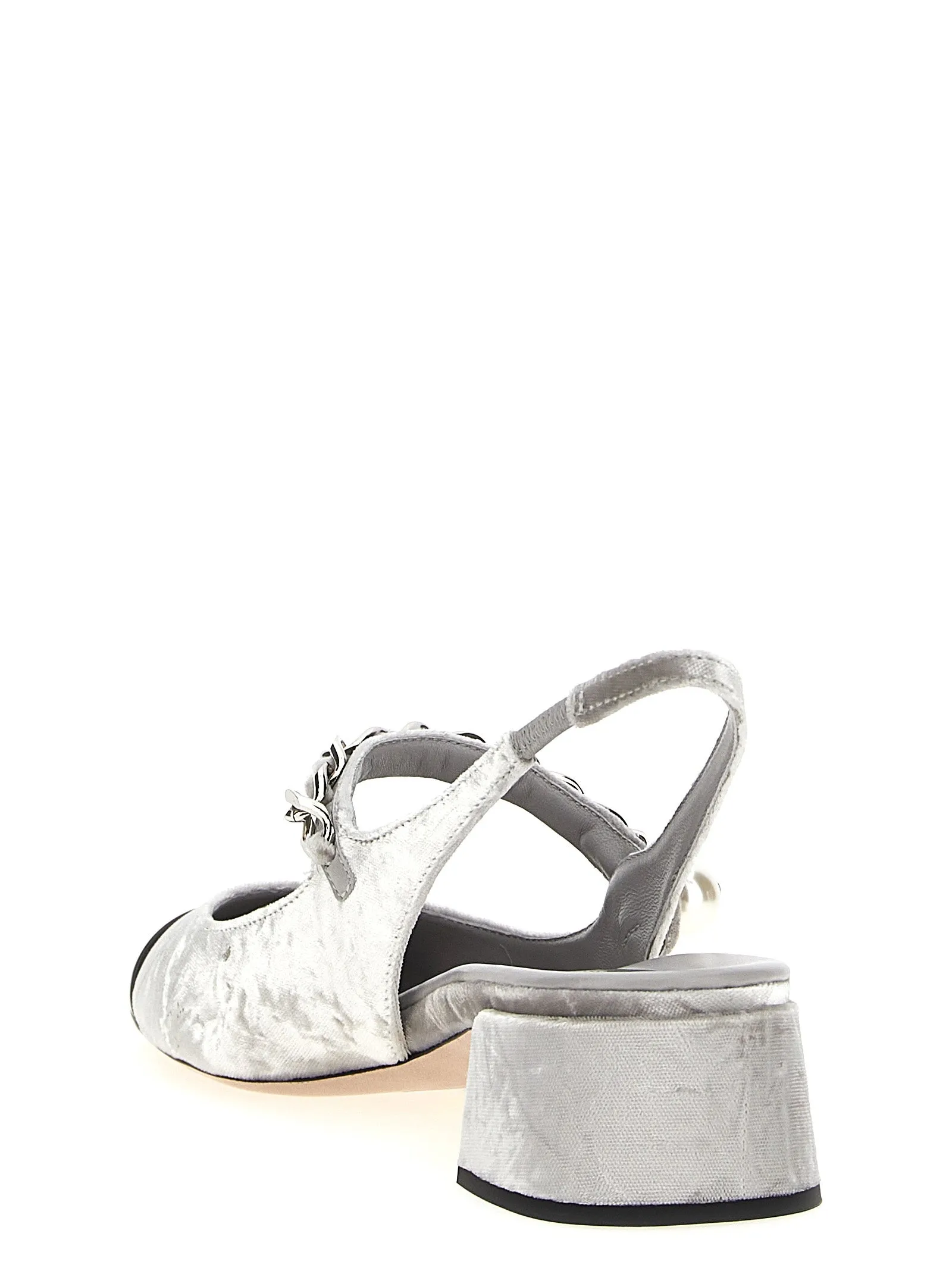 Velvet Slingback Pumps Silver sold by Wanan Luxury product image thumbnail 3