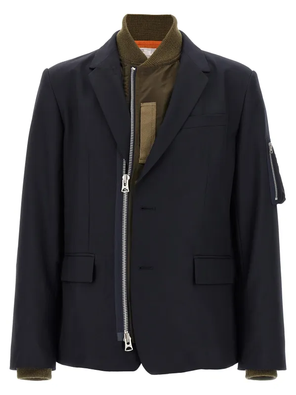 Bomber Insert Blazer Blue made by Sacai