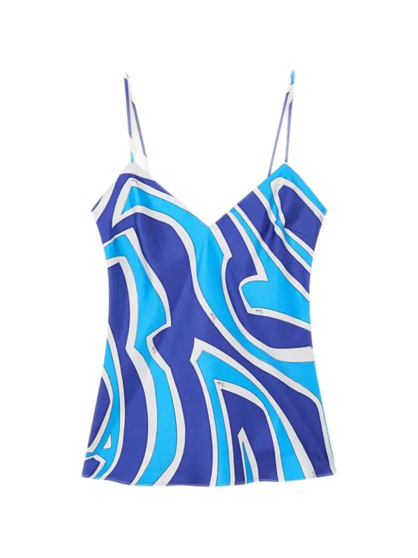 Printed Silk Top made by Emilio Pucci