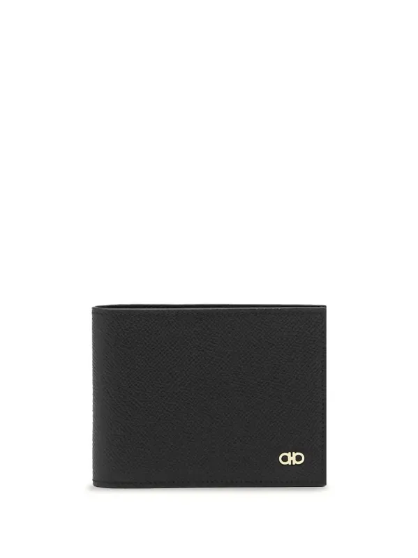 Micro Gancio Grained Leather Bi-Fold Wallet made by Salvatore Ferragamo