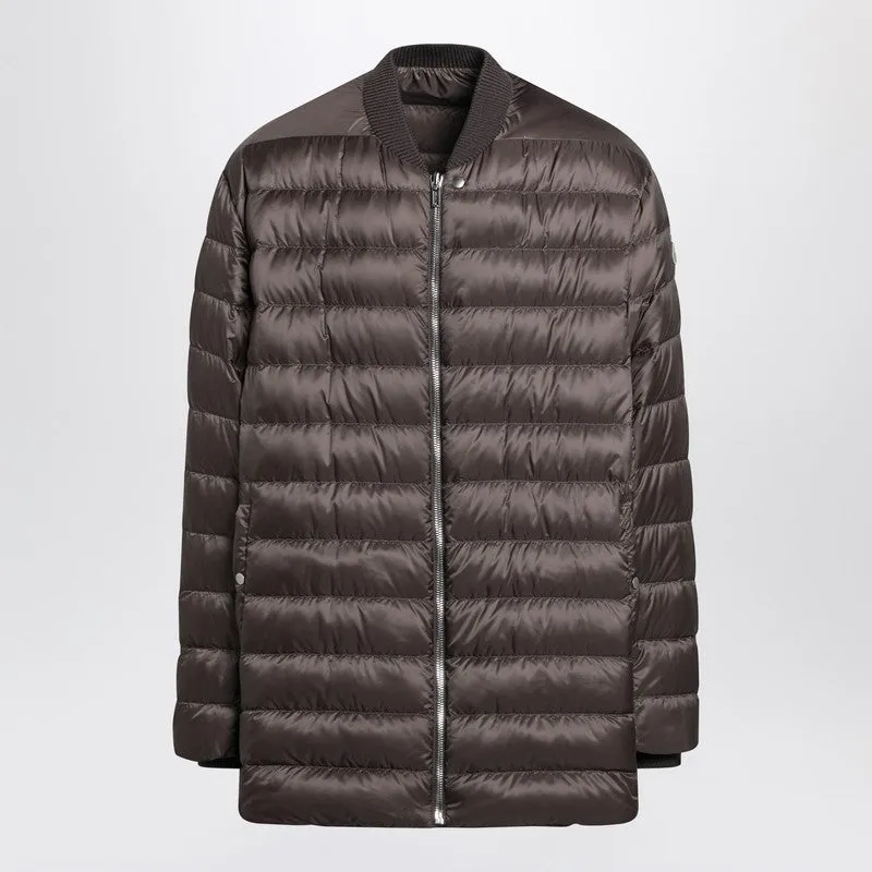 Mud-Colored Quilted Zip-Up Down Jacket made by Wanan Luxury