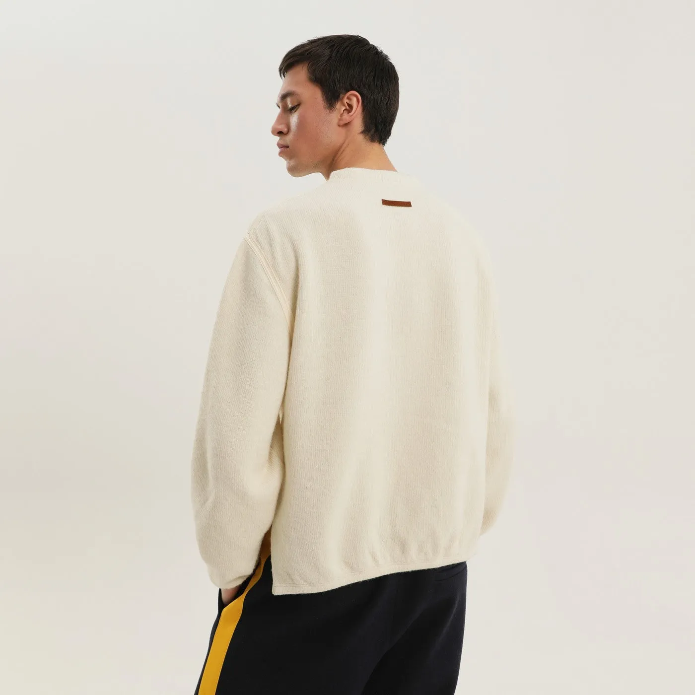 White Ribbed Sweater With Slits sold by Wanan Luxury product image thumbnail 3