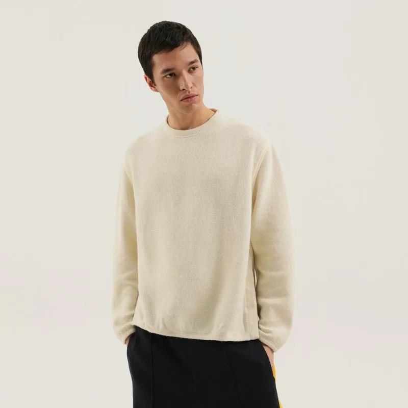 White Ribbed Sweater With Slits sold by Wanan Luxury