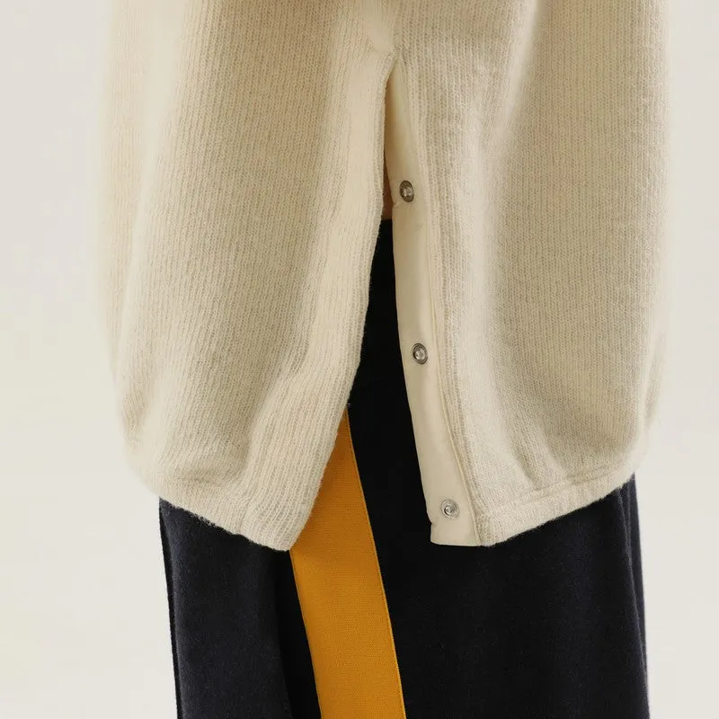 White Ribbed Sweater With Slits sold by Wanan Luxury product image thumbnail 2