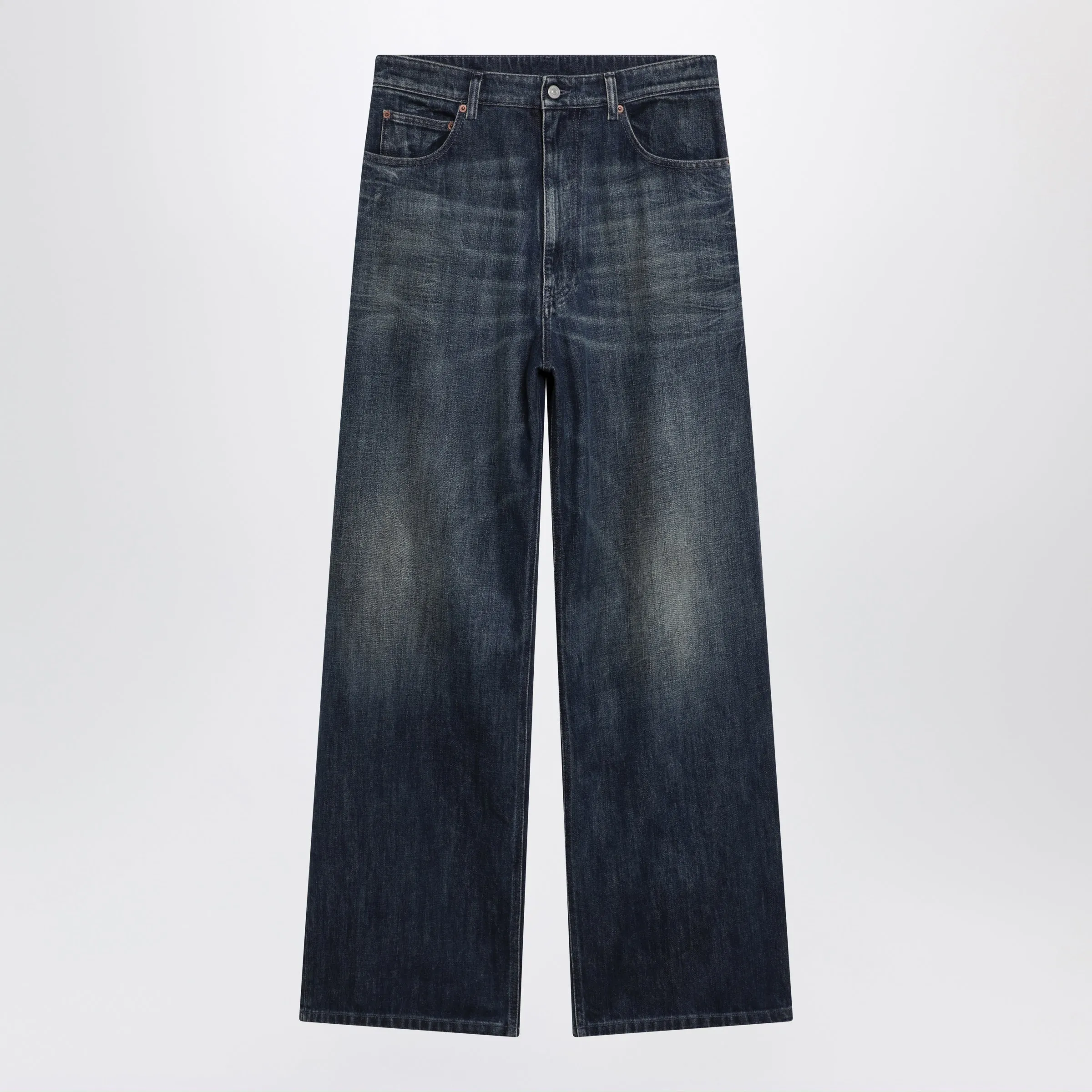 Wide Blue Washed Denim Jeans sold by Wanan Luxury