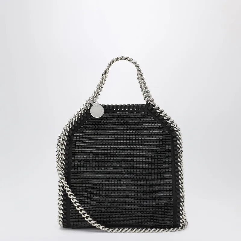 Falabella Mini Tote Bag In Black Crystal Mesh made by Stella McCartney