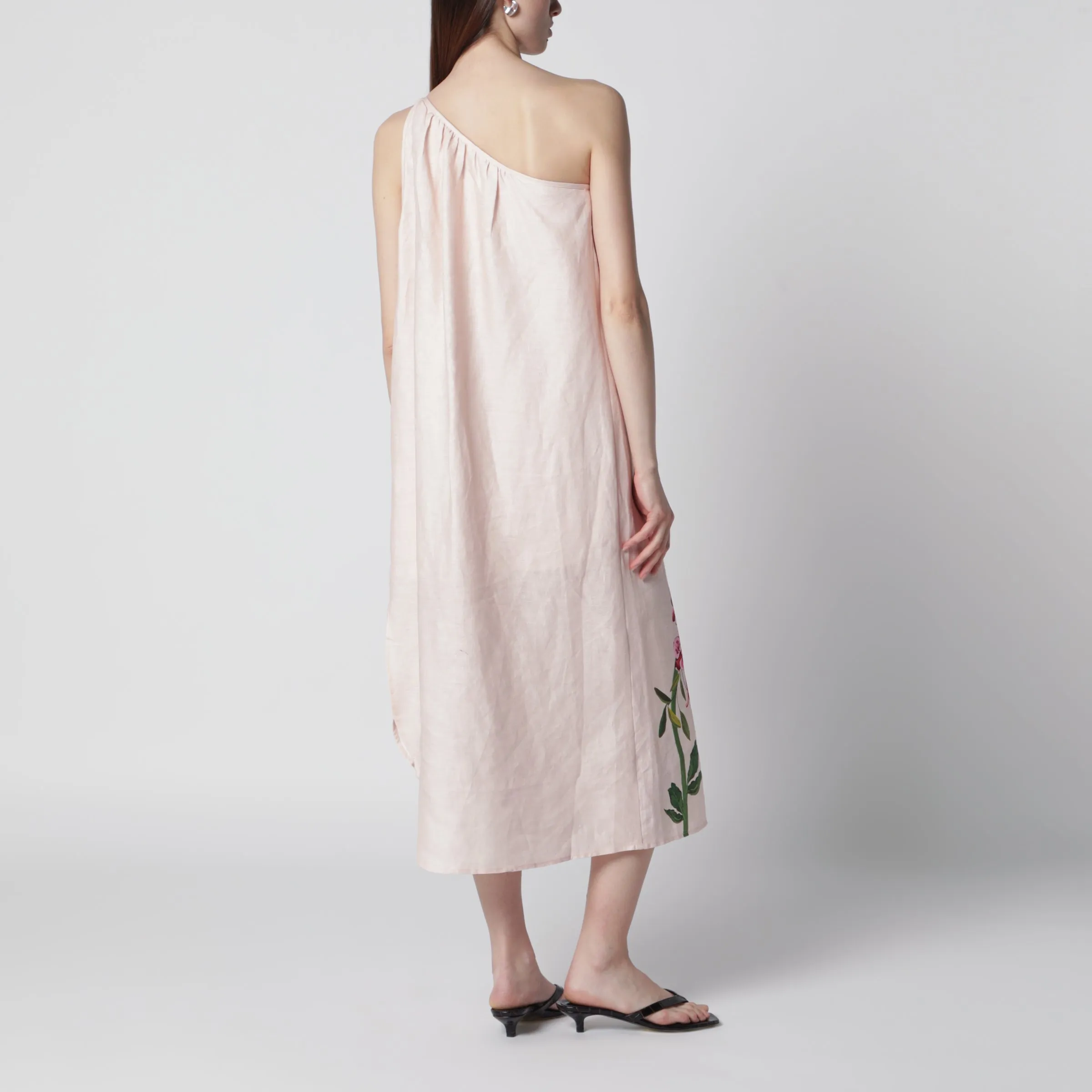 Garden Terrace Floral-Print Linen Maxi Dress sold by Wanan Luxury product image thumbnail 3