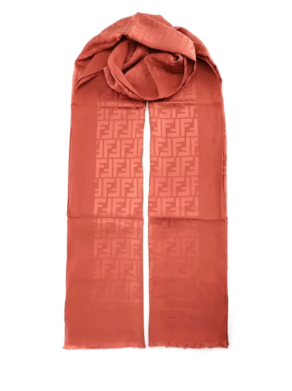 Ff Stole Scarves And Foulards Brown made by Fendi