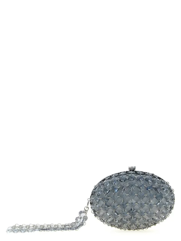 Crystal Chain Clutch Gray made by Self-Portrait
